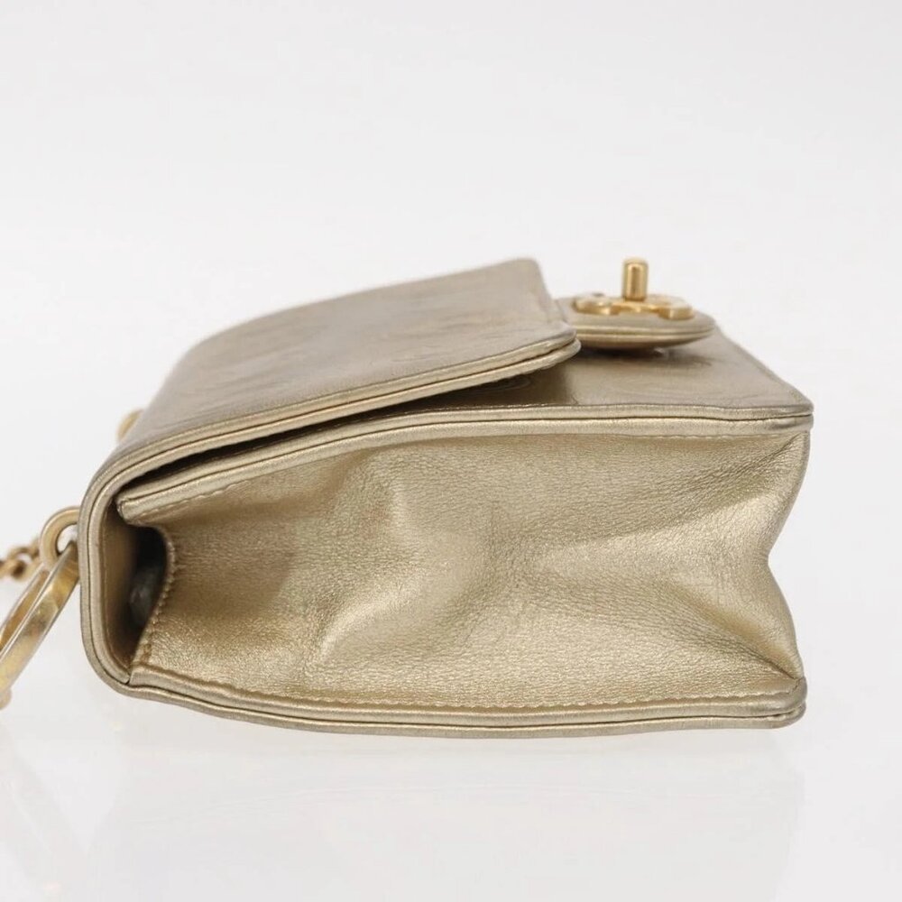 CHANEL Chain Shoulder Bag Lamb Skin Gold CC - Picture 4 of 16
